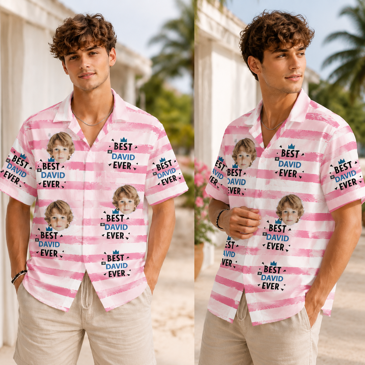 Personalized Father’s Day Hawaiian Shirt with Custom Name and Photo