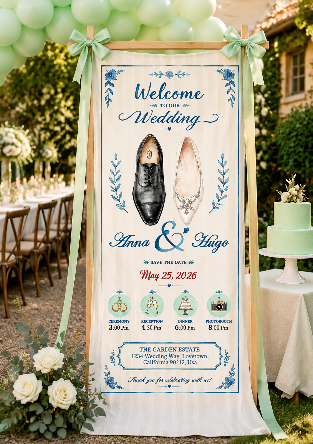 Personalized Wedding "Step Together" Banner