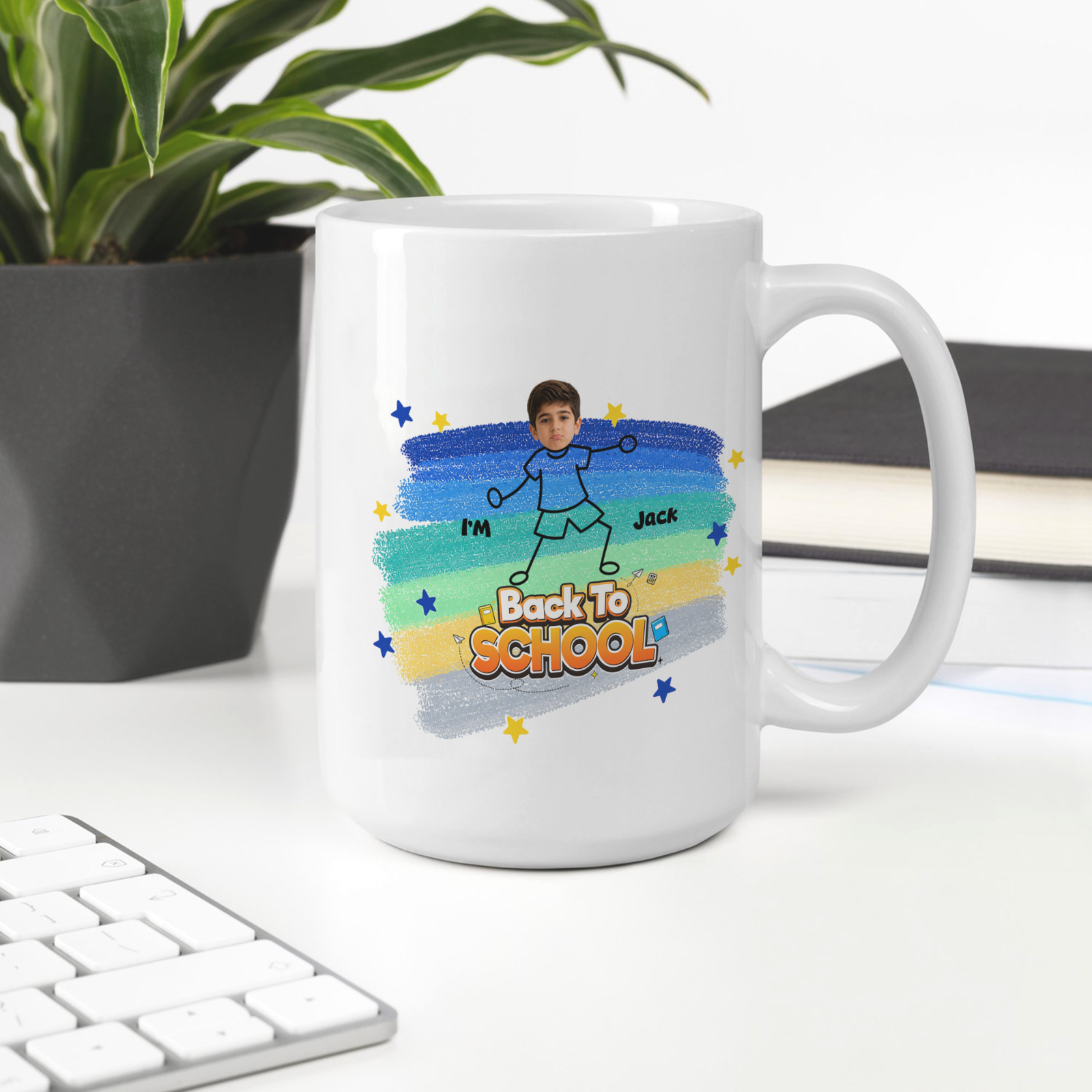 Personalized Back to School Mug with Photo – Custom Kids Coffee Mug Gift for Boys & Girls