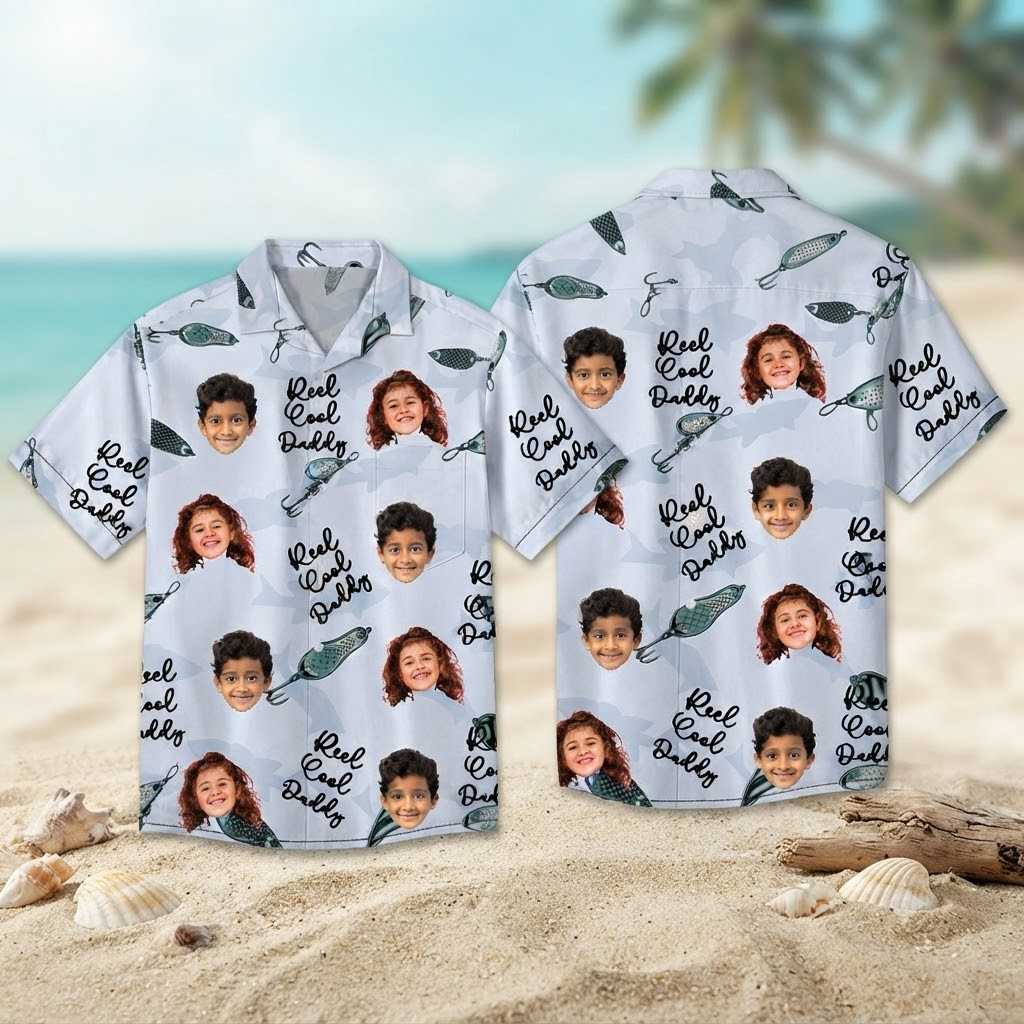 Custom Face Kids Hawaiian Shirt Personalized Children Photo Tropical Vacation Shirt