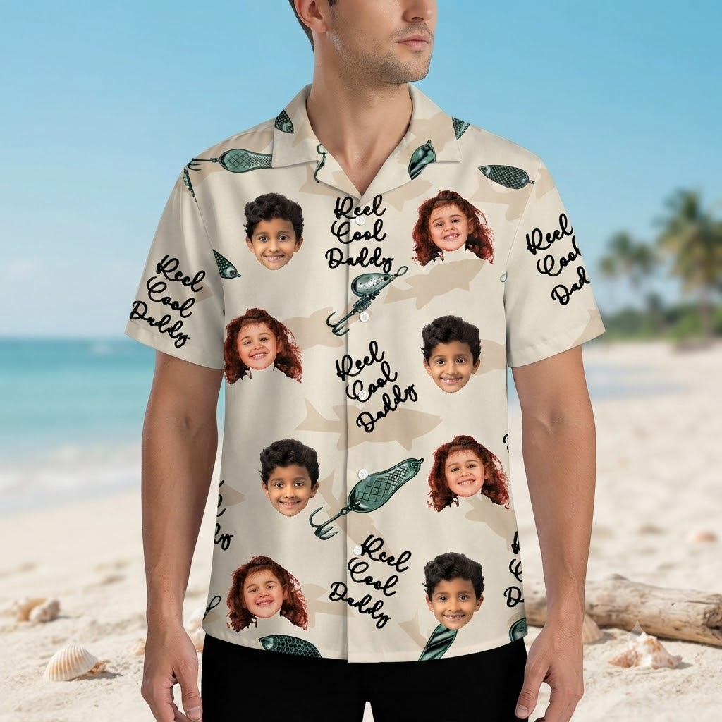 Custom Face Kids Hawaiian Shirt Personalized Children Photo Tropical Vacation Shirt