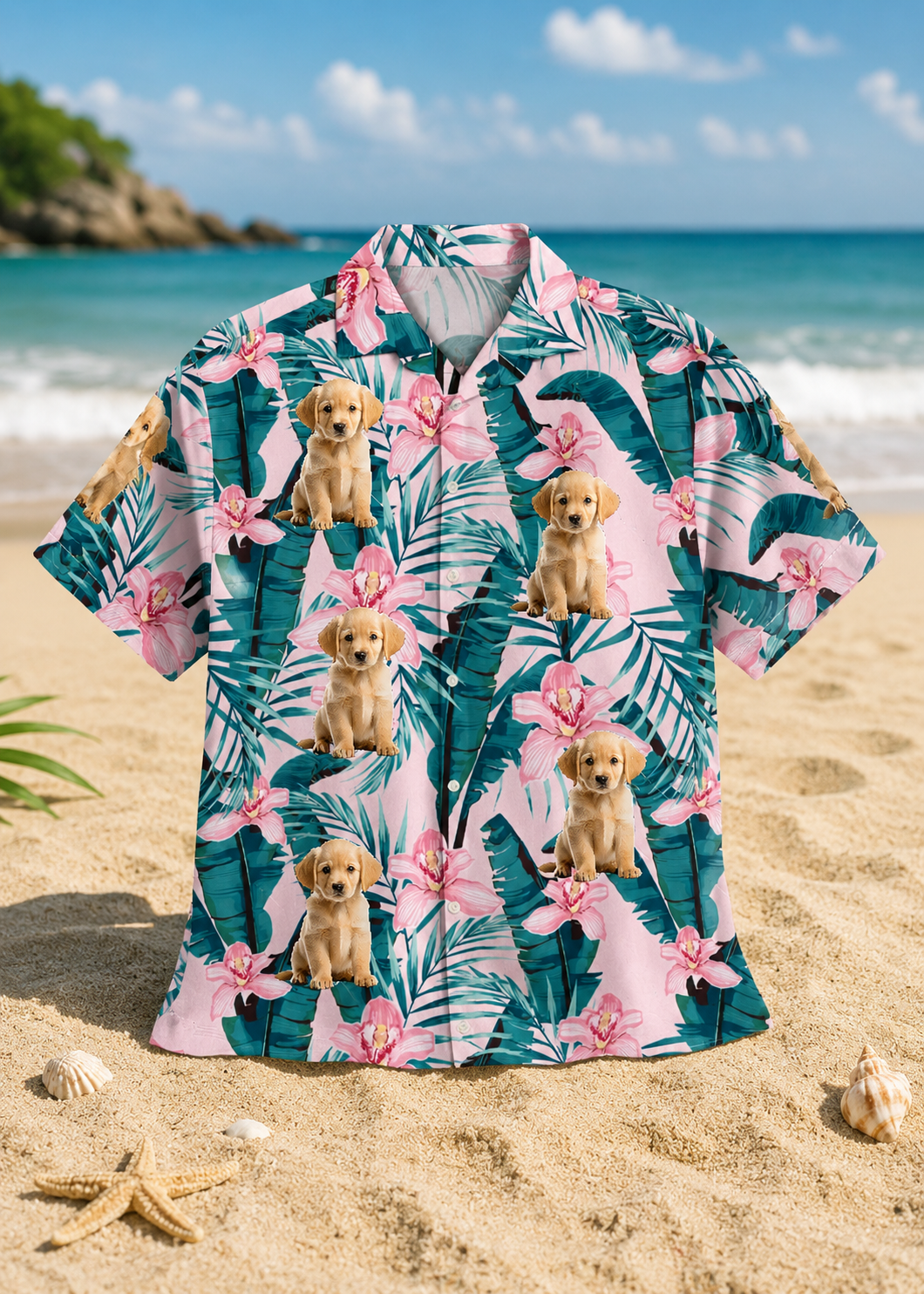 Custom Pet Hawaiian Shirt Personalized Dog Photo Tropical Vacation Shirt