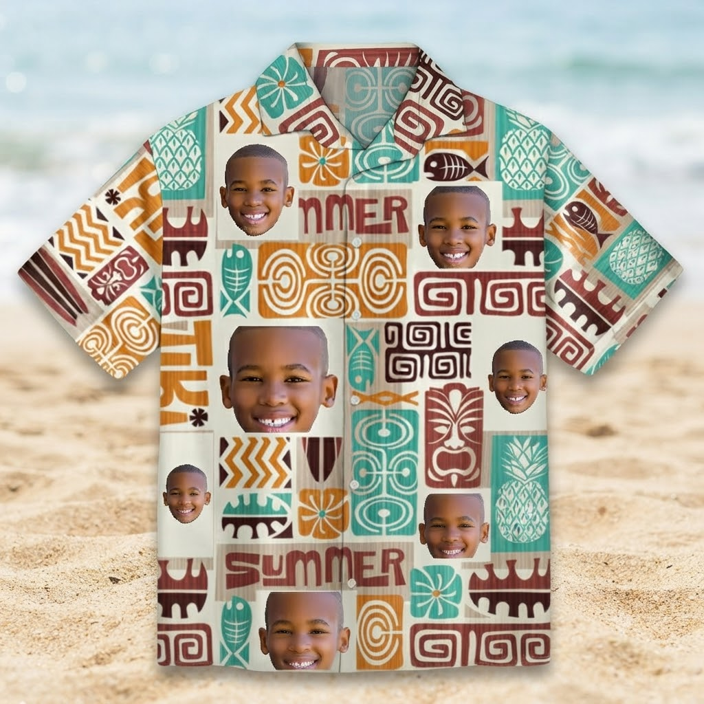 Custom Face Family Hawaiian Shirt for Adults Personalized Adult Photo Tropical Vacation Shirt