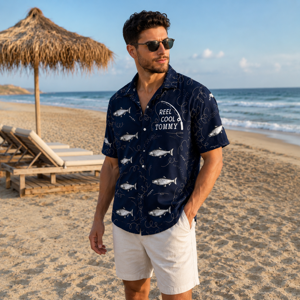 Personalized Fishing Hawaiian Shirt, Upload Your Photo And Custom Name.