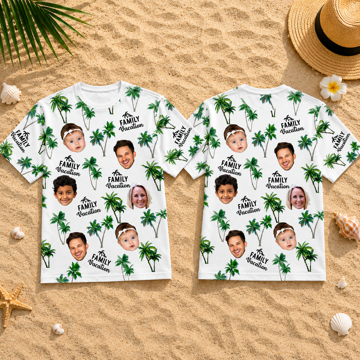 Custom Face Family T Shirt Personalized Adult Vacation Shirt