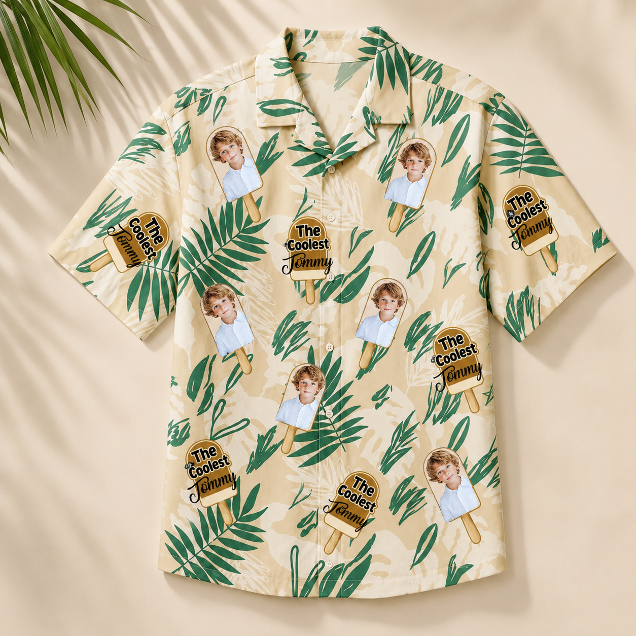 Coolest Dad Aloha Shirt, Personalized Photo And Custom Name Hawaiian Shirt.