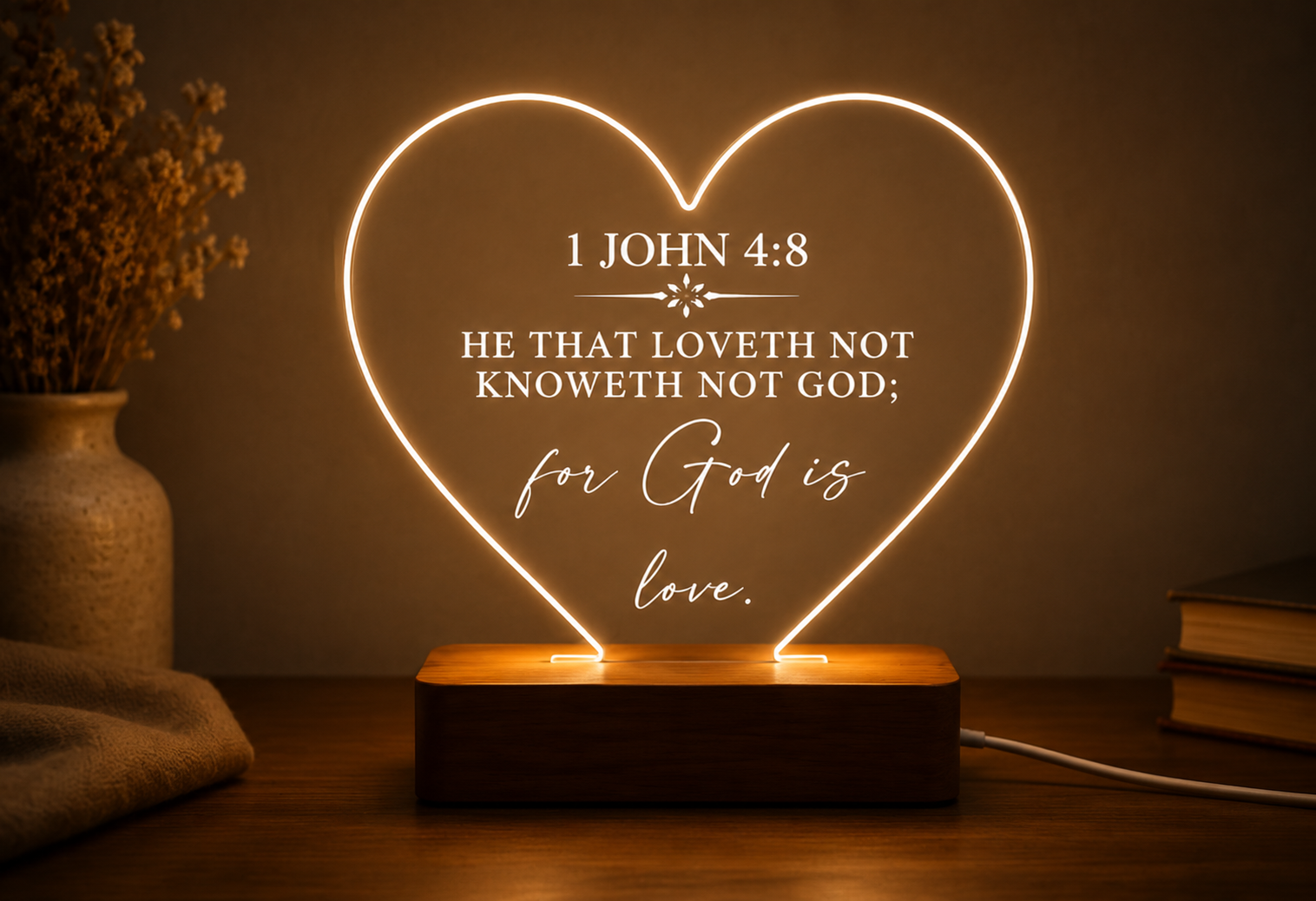 Custom Bible Verse LED Night Light - Meaningful Christian Gift for Her, Personalized Scripture Lamp, Religious Faith Decor for Women
