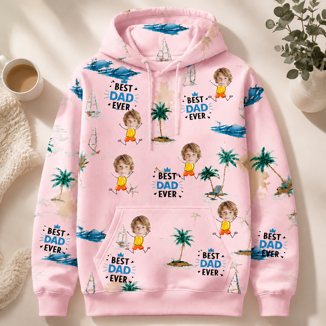 Personalized Best Dad Ever Hoodie, Upload Photo And Custom Name