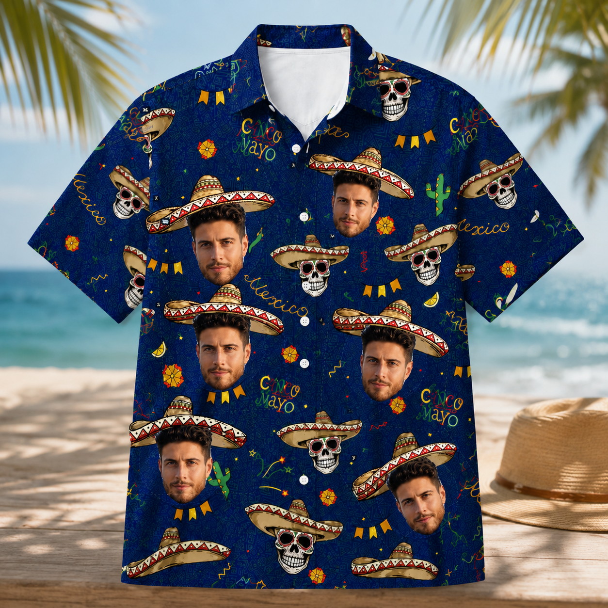 Cinco de Mayo Custom Hawaiian Shirt, Upload Your Face Picture, Personalized Aloha Shirt