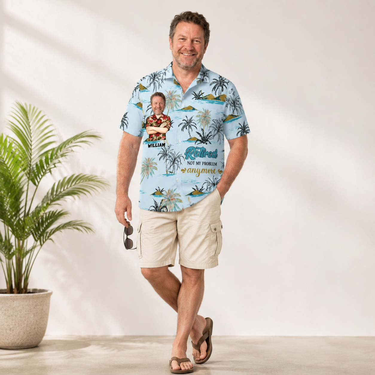 Custom Face Hawaiian Shirt, Personalized Retirement Shirt, Upload Your Photo and Name