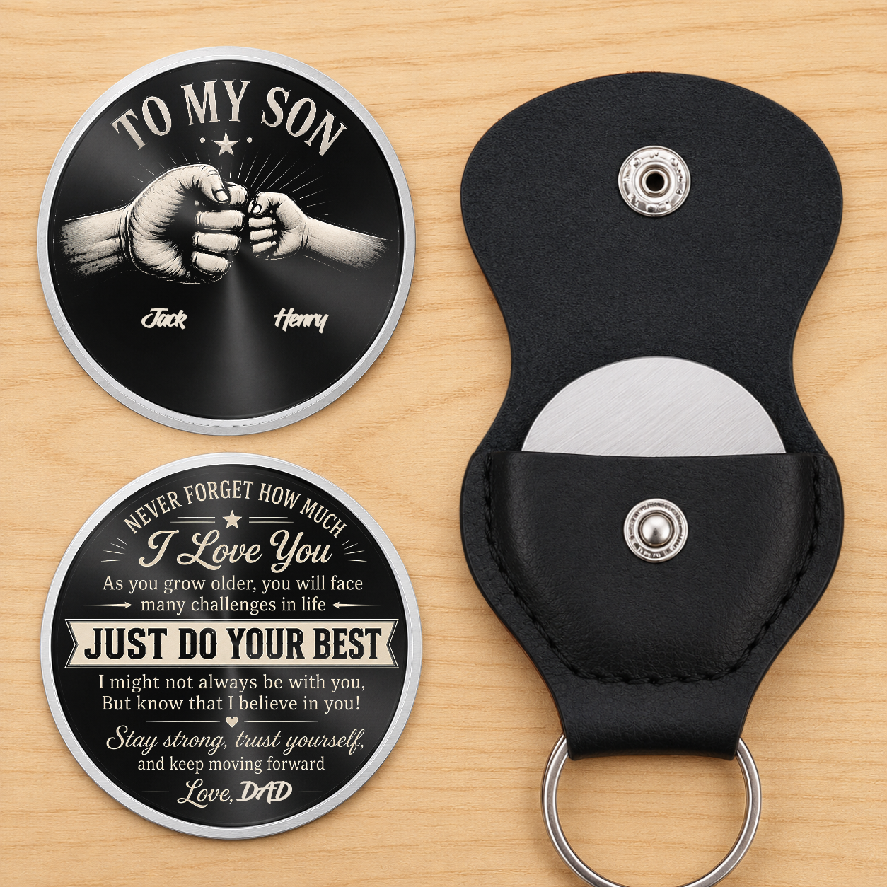 Custom Pocket Hug - Personalized Father's Day Gifts For Son - My Son My Pride
