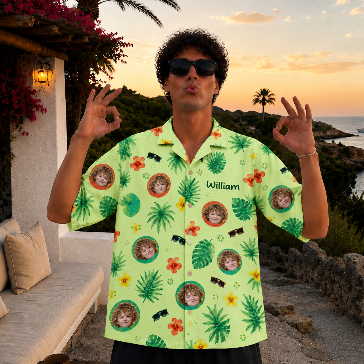 Custom Face and Name Hawaiian Shirt, Personalized Family Vacation Shirt, Matching Group Aloha Shirt, Tropical Beach Button Up - Custom Travel Outfit