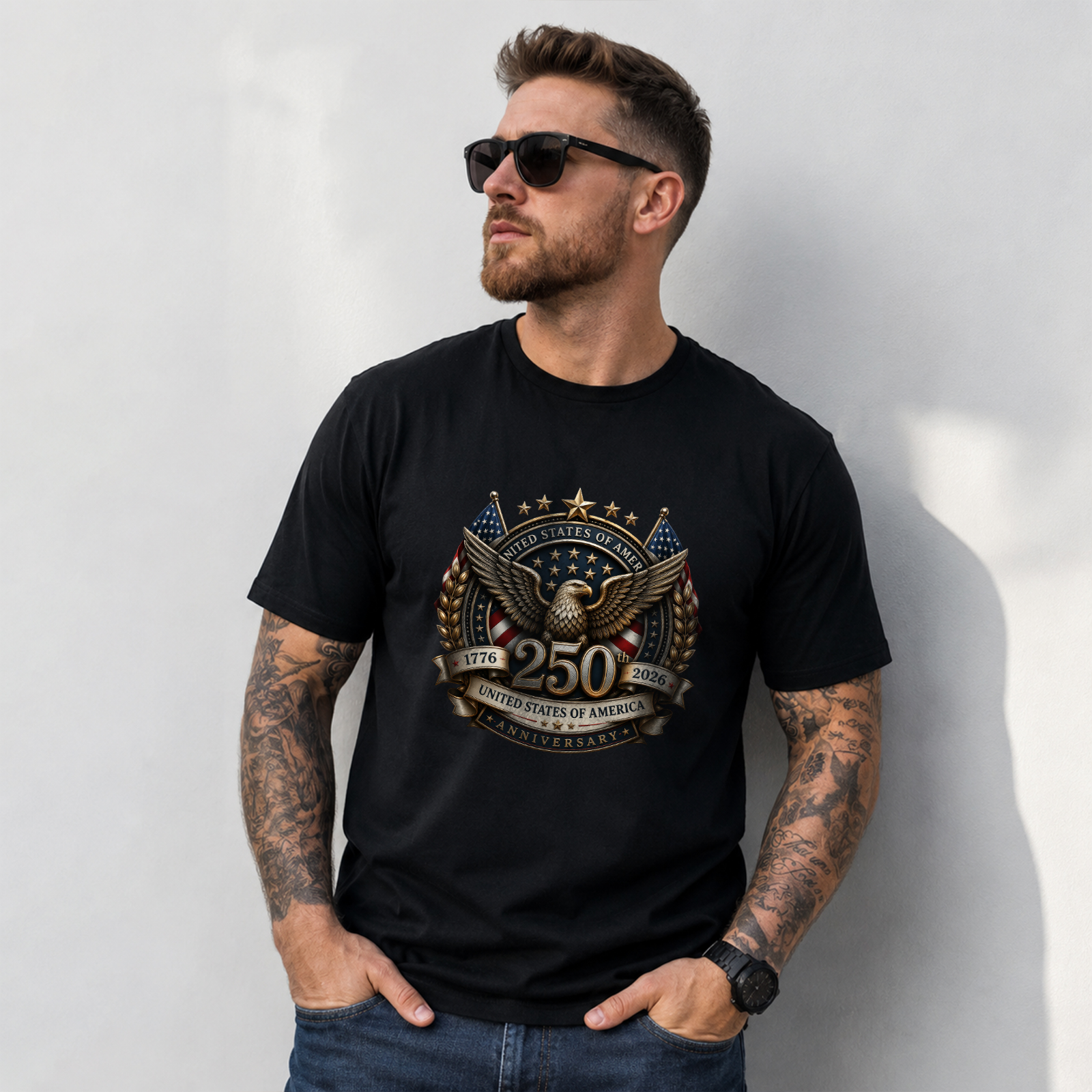 250 Years USA Shirt | Happy 250th Anniversary T-Shirt | Patriotic 4th Of July 1776–2026 Tee