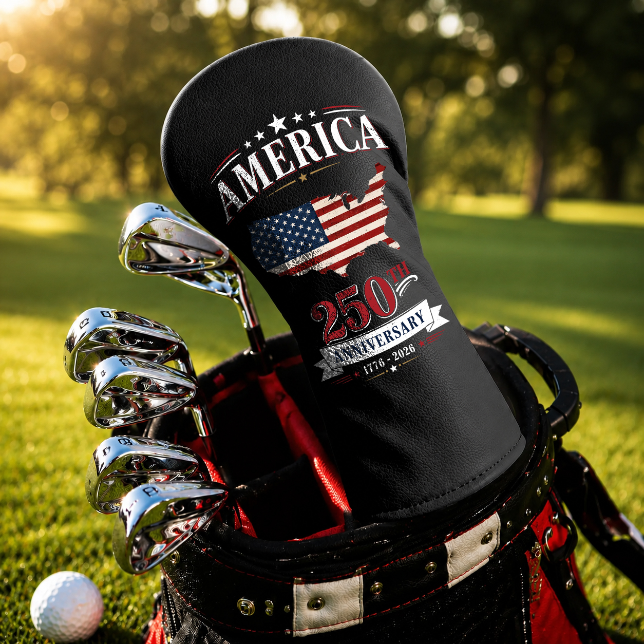 Custom Name America 250th Anniversary 1776–2026 Golf Head Cover