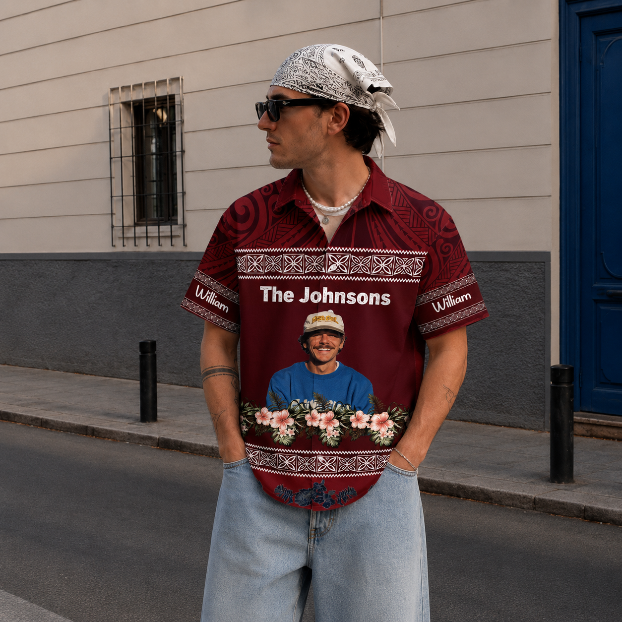 Custom Family Hawaiian Shirt with Photo and Names, Personalized Aloha Shirt, Family Reunion Vacation Shirt, Matching Group Beach Outfit, Tropical Family Gift