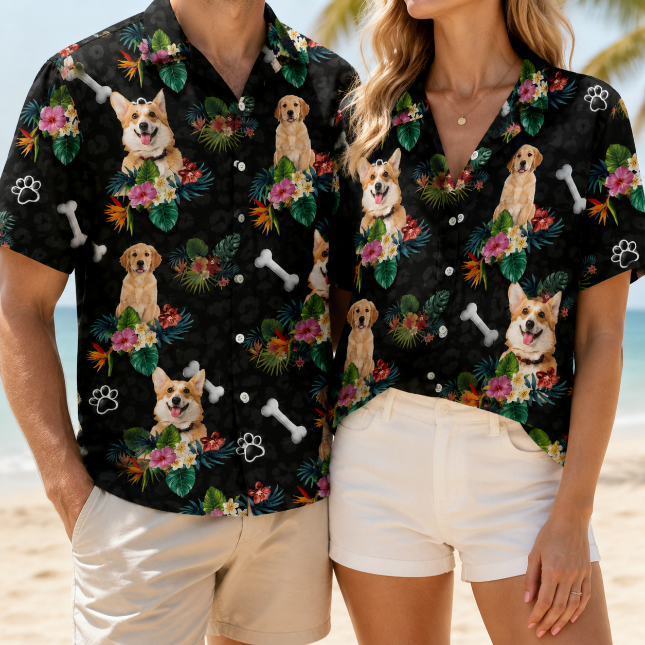 Personalized Pet Lover Hawaiian Shirt Custom Dog Cat Portrait Tropical Shirt
