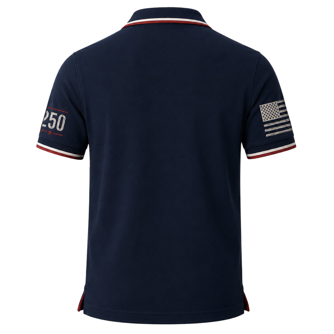 250 Years USA Anniversary Polo Shirt, Patriotic 1776 Betsy Ross Flag Golf Polo, 4th Of July AOP Polo Shirt