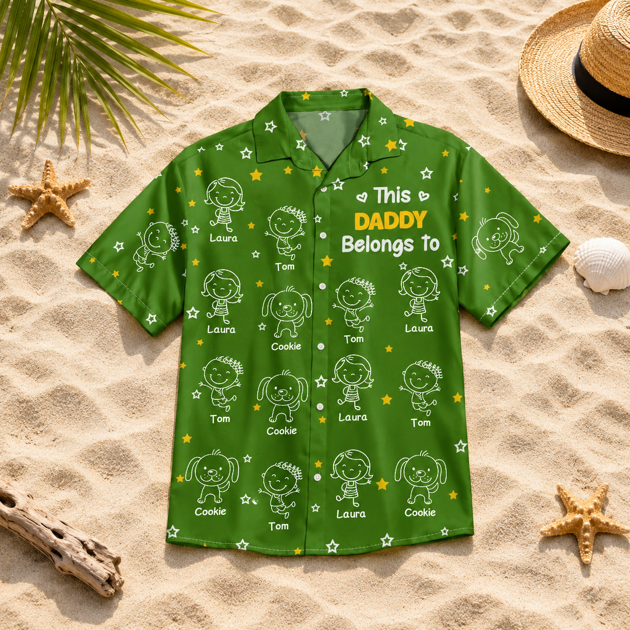This Daddy Belongs To Personalized Family Hawaiian Shirt Custom Name Design