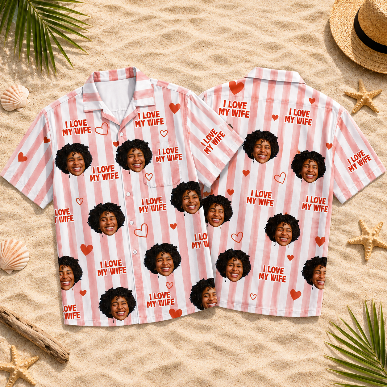 Custom Face Hawaiian Shirt Personalized Wife Girlfriend Photo Love Gift