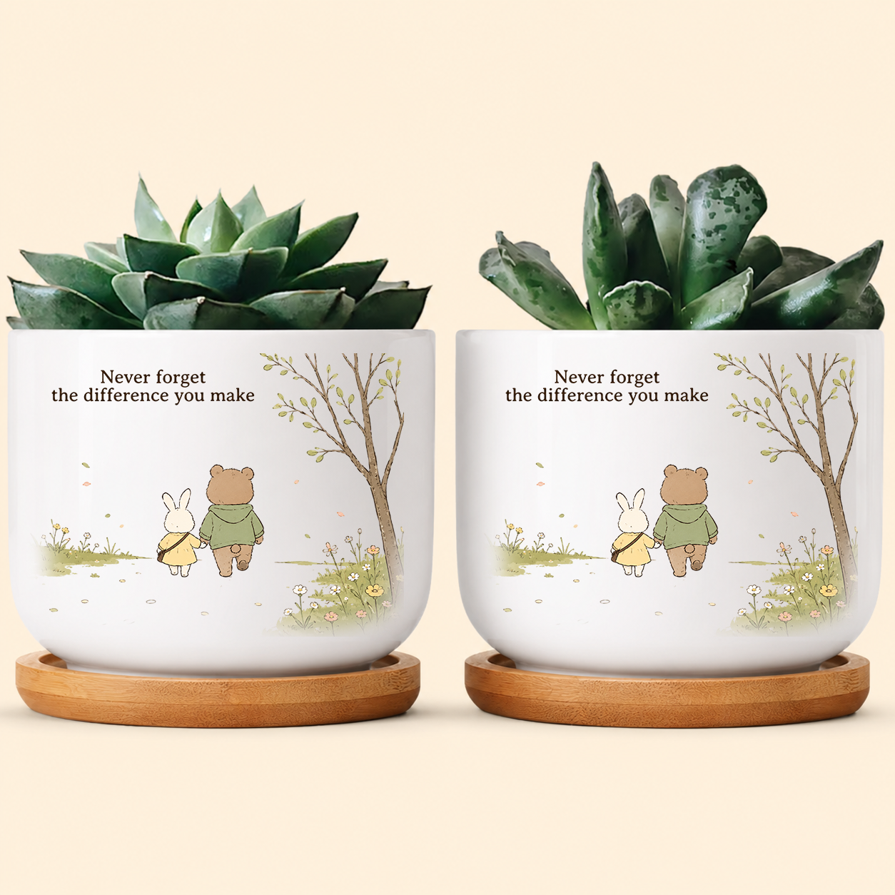 Never Forget The Difference You Make Thank You Teacher - Personalized Plant Pot