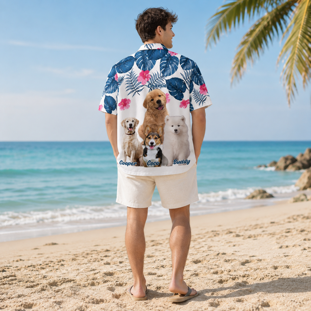 Custom Hawaiian Shirt for Pet Lovers – Add Your Pets and Their Names
