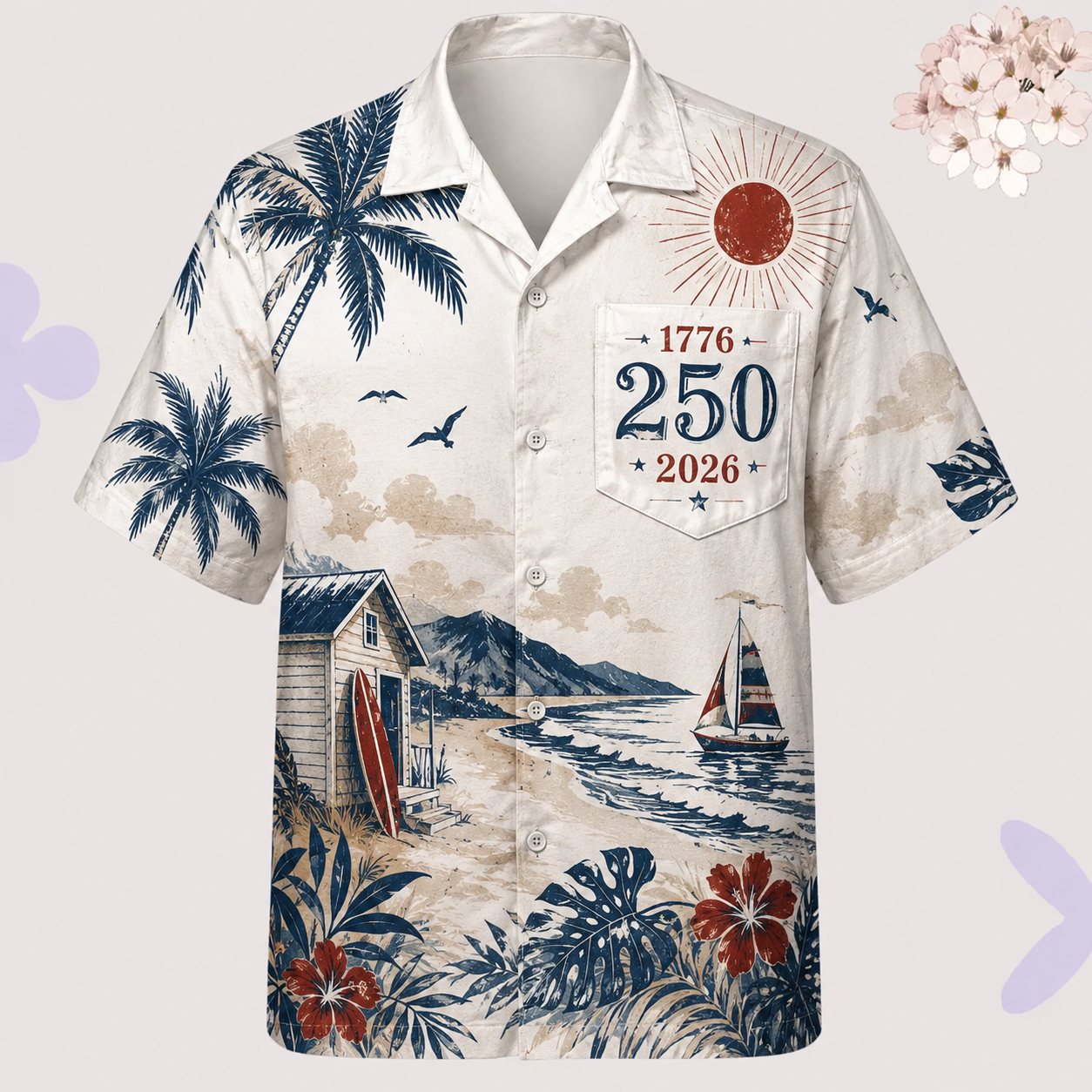 USA 250 Years of Freedom Hawaiian Shirt, Patriotic Eagle Flag 1776-2026 AOP Hawaii Shirt