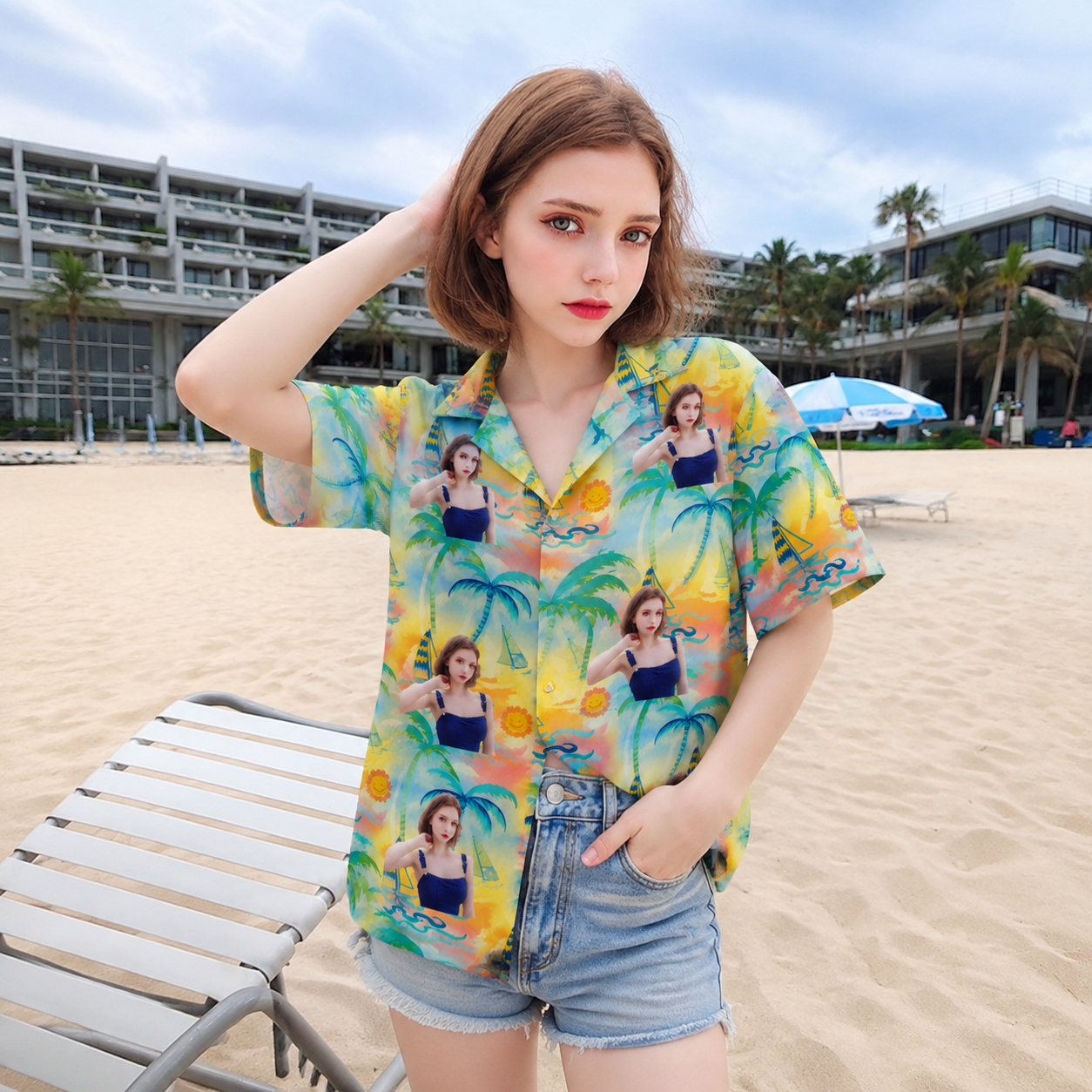 Tropical Summer Shirt - Custom Portrait Hawaiian Shirt, Upload Your Photo