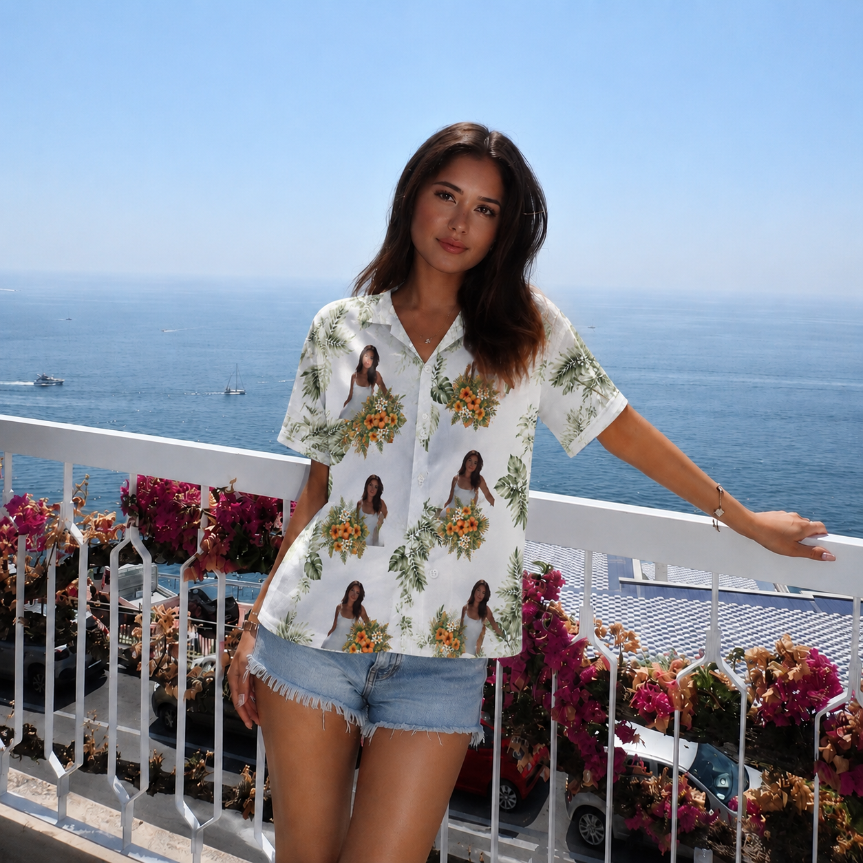 Tropical Floral Shirt - Custom Photo Hawaiian Shirt, Personalized Portrait Shirt