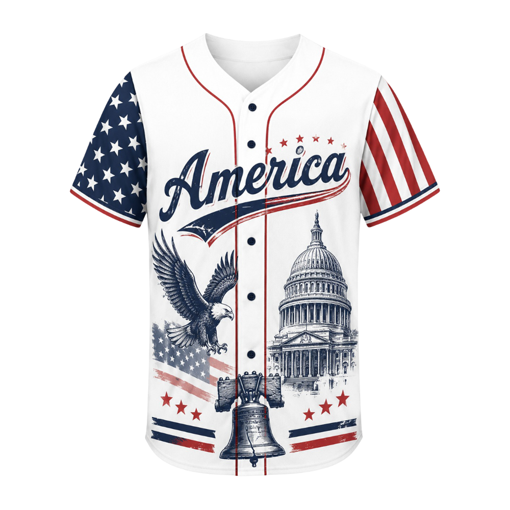 250 Years We The People Baseball Jersey, USA 1776-2026 Patriotic Anniversary Shirt XL