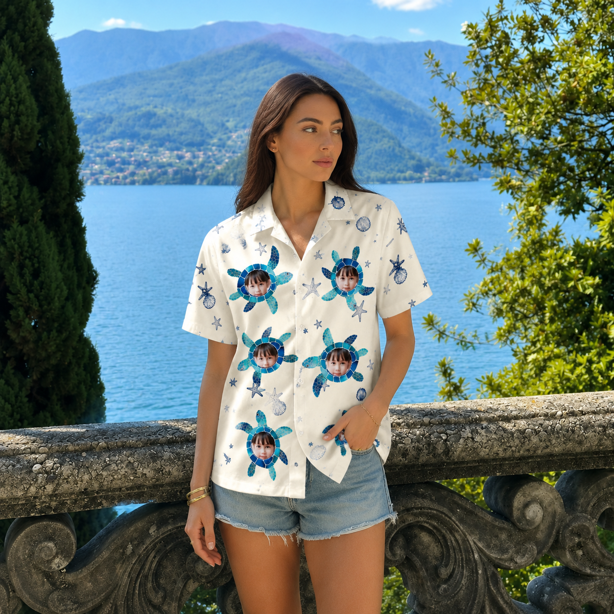 Ocean Theme Shirt, Custom Face Sea Turtle Shirt - Custom Face Kids Shirt