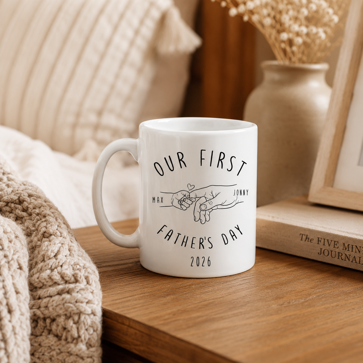 Our First Father's Day - Personalized Custom Mug - First Father's Day, Gift For First Time Dad, Newborn Baby