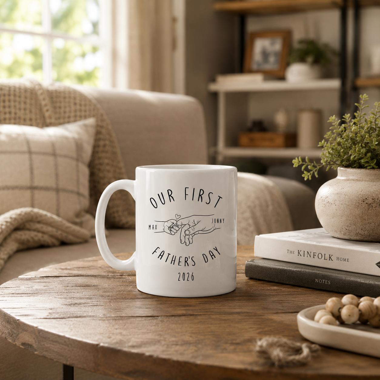 Our First Father's Day - Personalized Custom Mug - First Father's Day, Gift For First Time Dad, Newborn Baby
