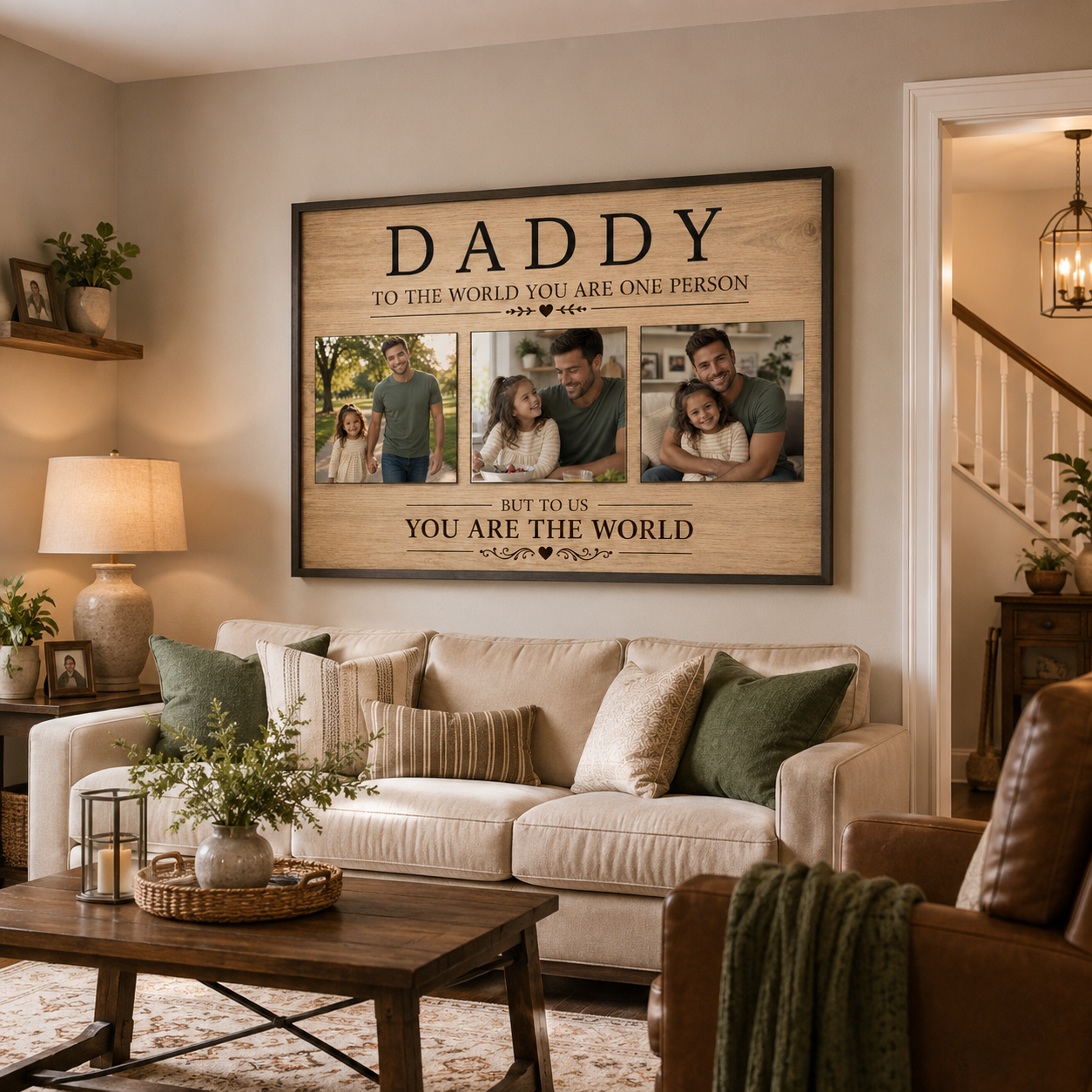 Mom's Custom Photo Canvas: "You Are The World" Scrabble Art - Personalized Mother's Day, Birthday, or Christmas Gift for Mommy & Grandma