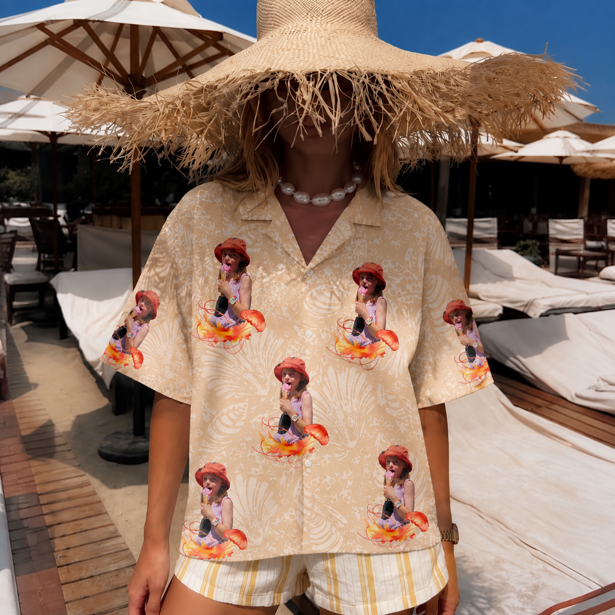 Custom Face Hawaiian Shirt, Personalized Coconut Aloha Shirt, Tropical Photo Vacation Shirt, Family Friends Beach Outfit, Unique Custom Travel Gift