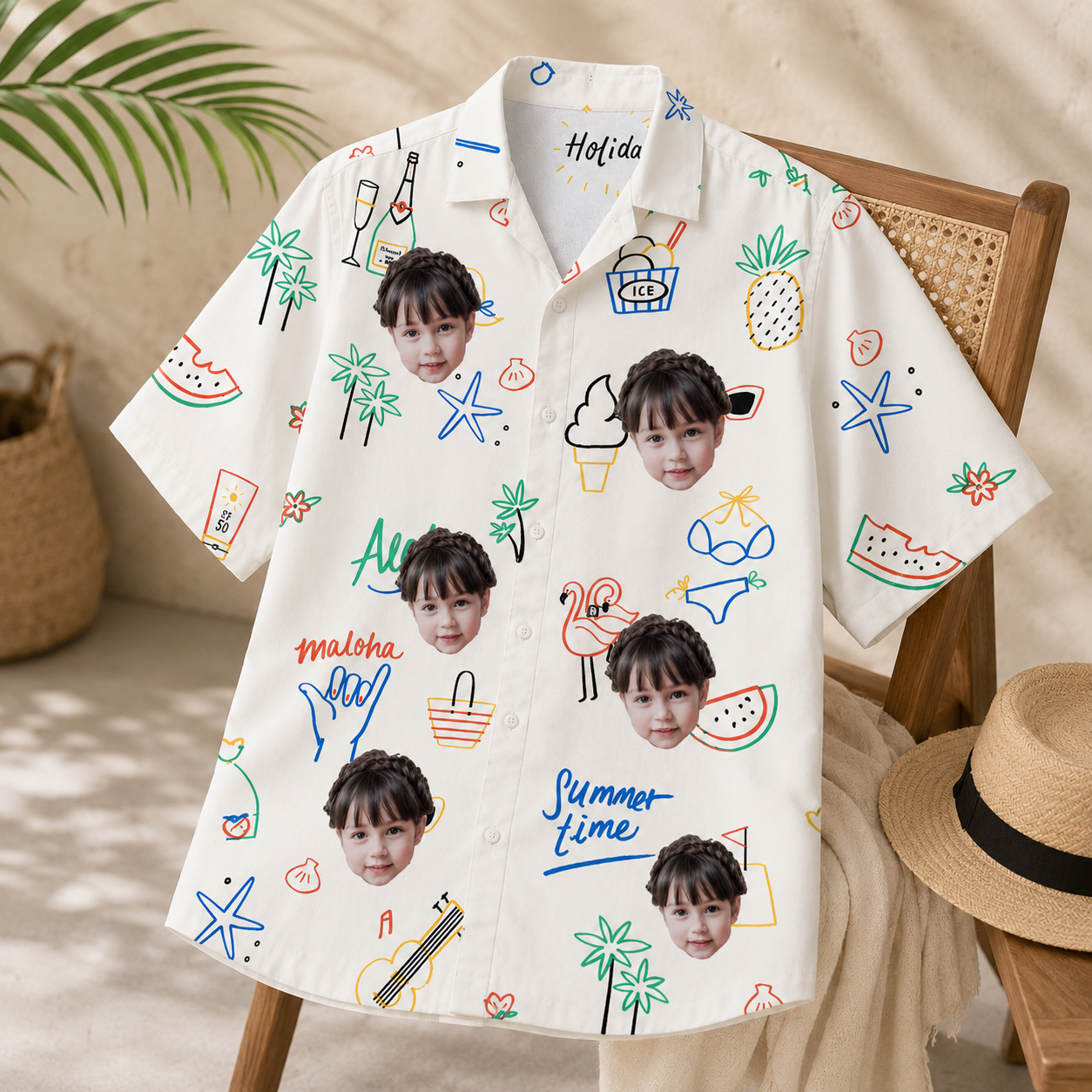 Tropical Beach Vacation Shirt - Custom Face Hawaiian Shirt, Personalized Summer Shirt