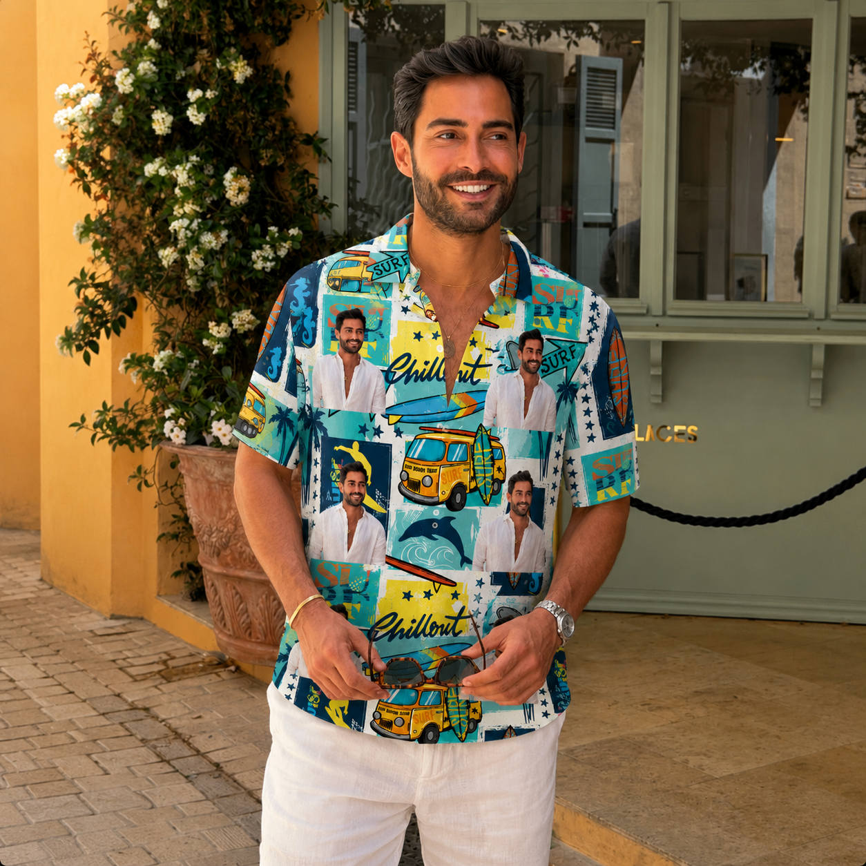 Surfing Hawaiian Shirt - Personalized Photo Hawaiian Shirt, Custom Portrait Shirt