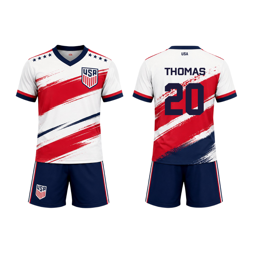 Custom Kids Name and Number 2026 USA Soccer Jersey Set For Kid, Sport Lovers