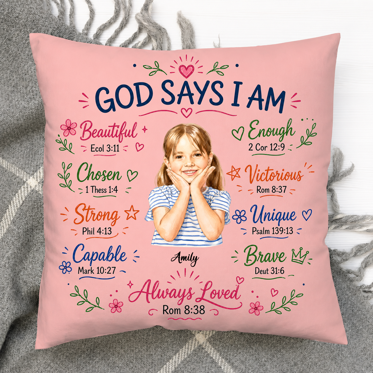 Birth Flower God Says I Am Gift For Kid Daughter Wife Friend - Personalized Pillow
