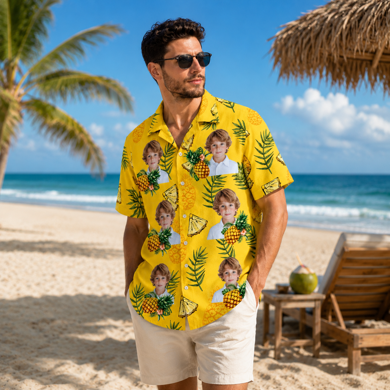 Personalized Tropical Hawaiian Shirt - Custom Photo Pineapple Shirt