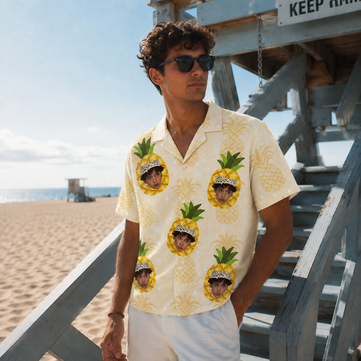 Too Cool for a Regular Pineapple Hawaiian Shirt – Personalized Face Photo Aloha Shirt, Custom Fun Gift for Family & Friends
