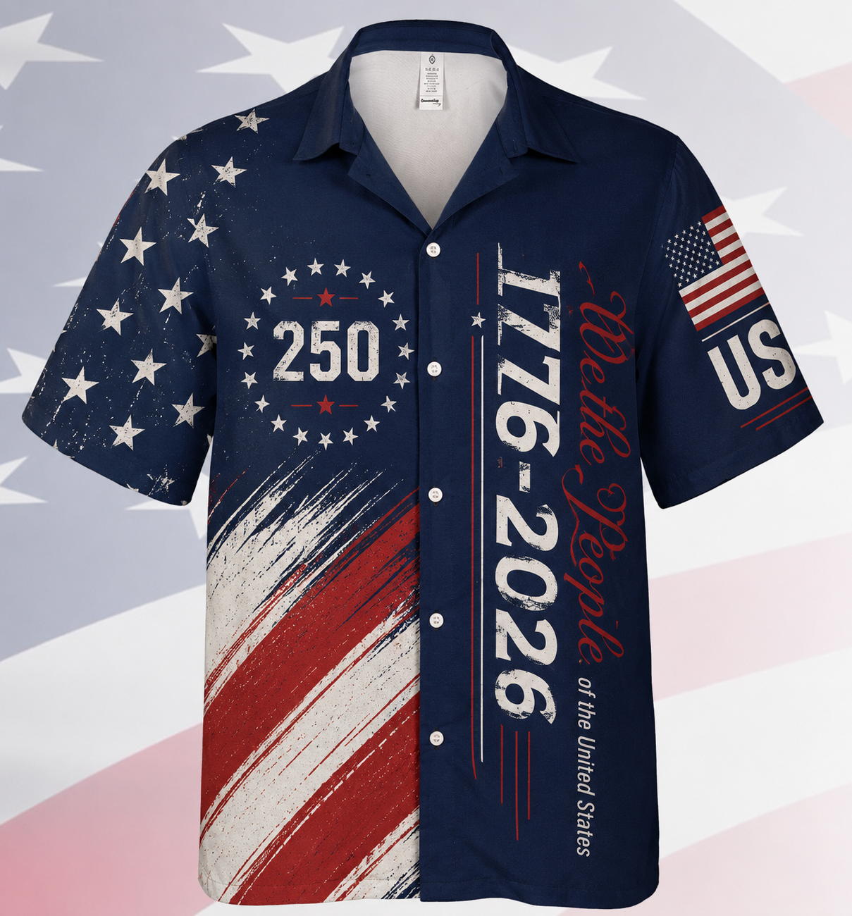 250 Years We The People Hawaiian Shirt 1776-2026, Patriotic USA Flag AOP Hawaiian Shirt, 4th of July Gift, Kids / M