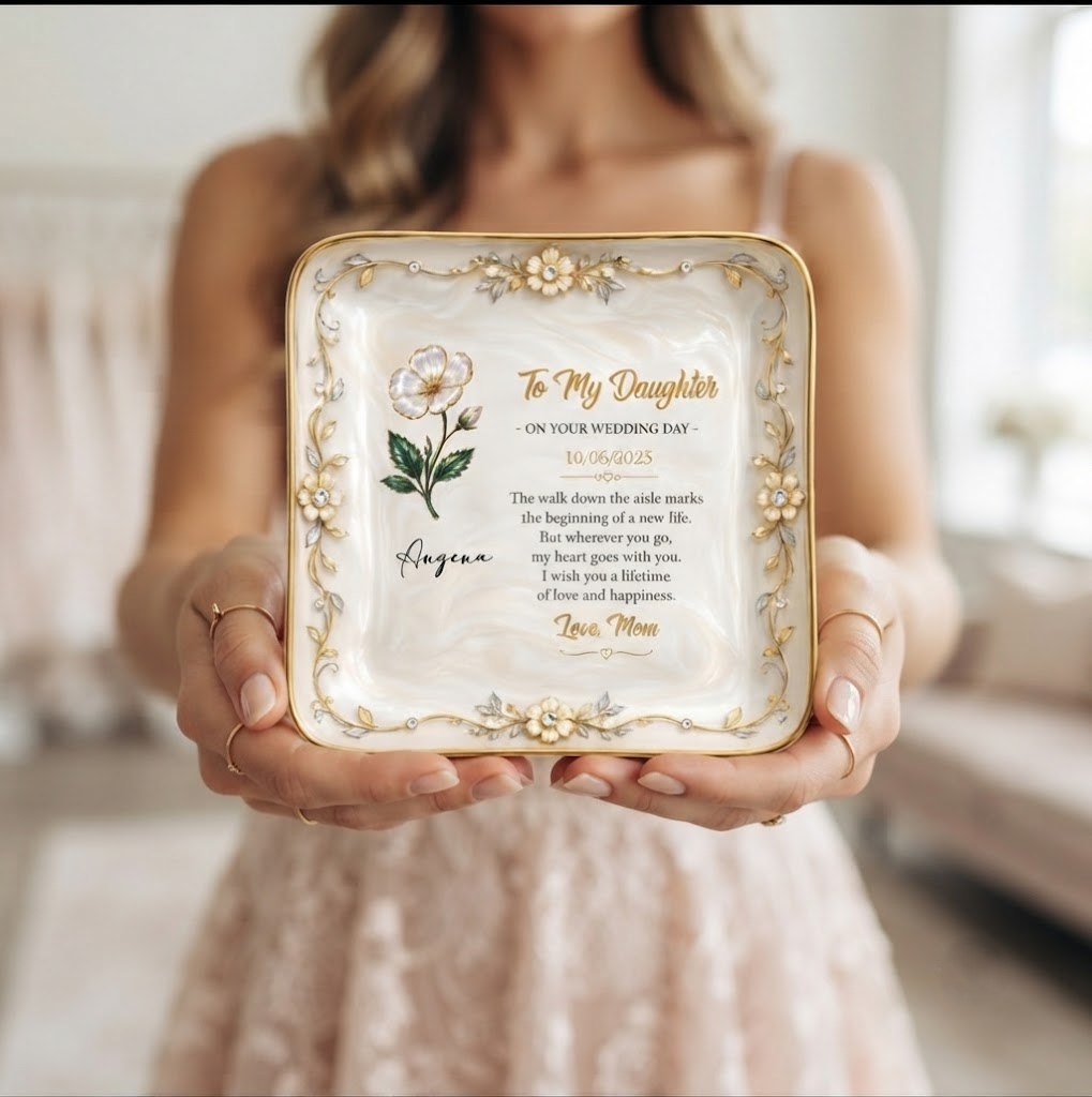 To My Daughter On Your Wedding Day, Ceramic Dish, Gift For Bride