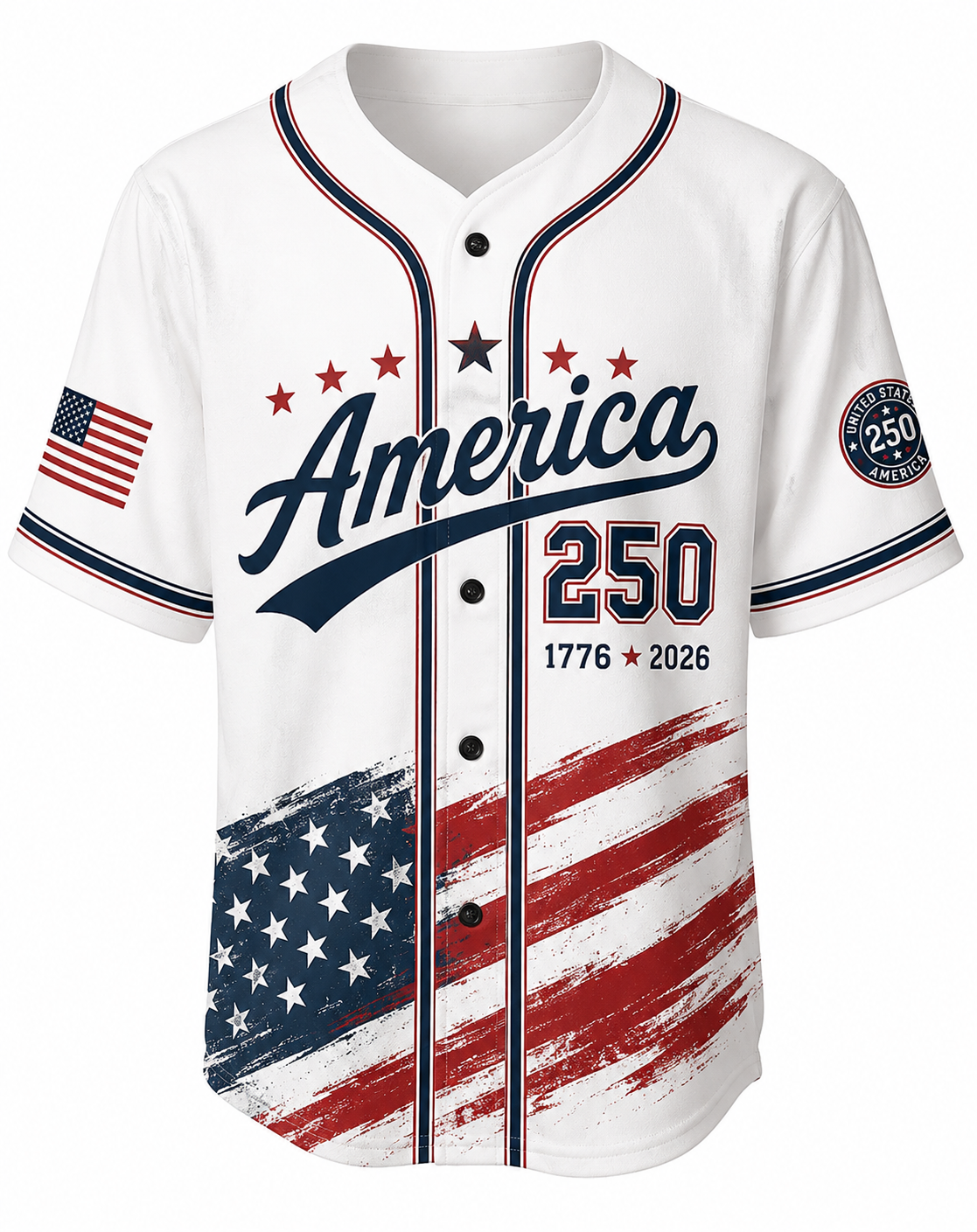 USA 250th Anniversary Baseball Jersey Shirt 4th of July Gift