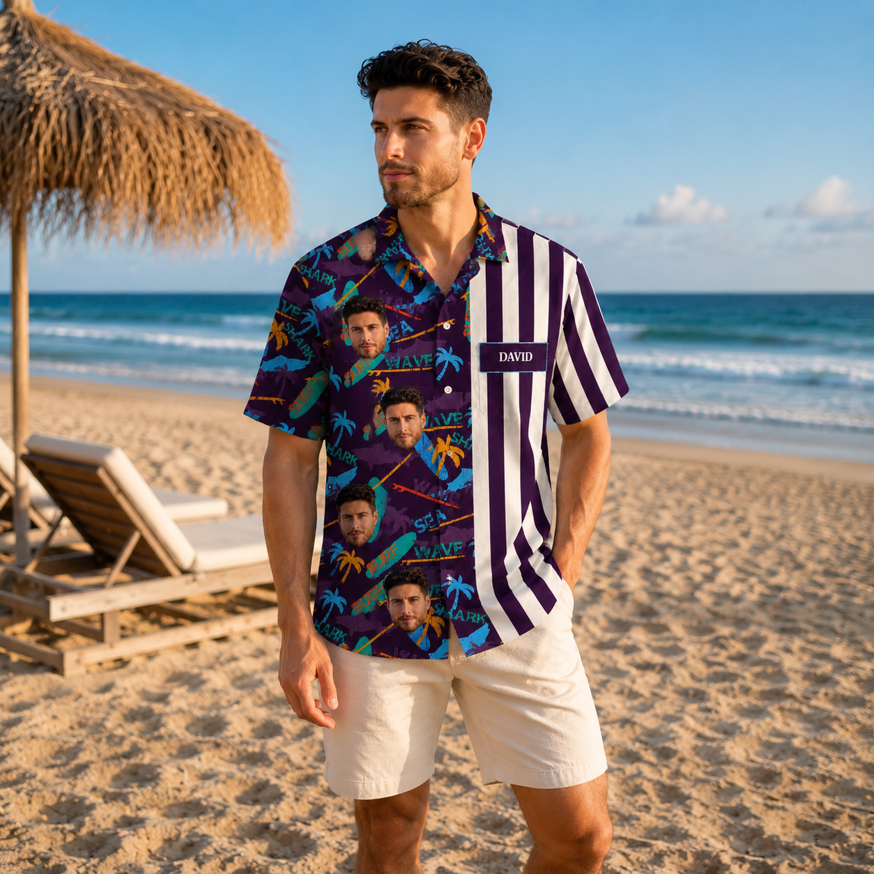 Personalized Tropical Hawaiian Shirt - Custom Face Button-Up Shirt, Island Vacation Apparel