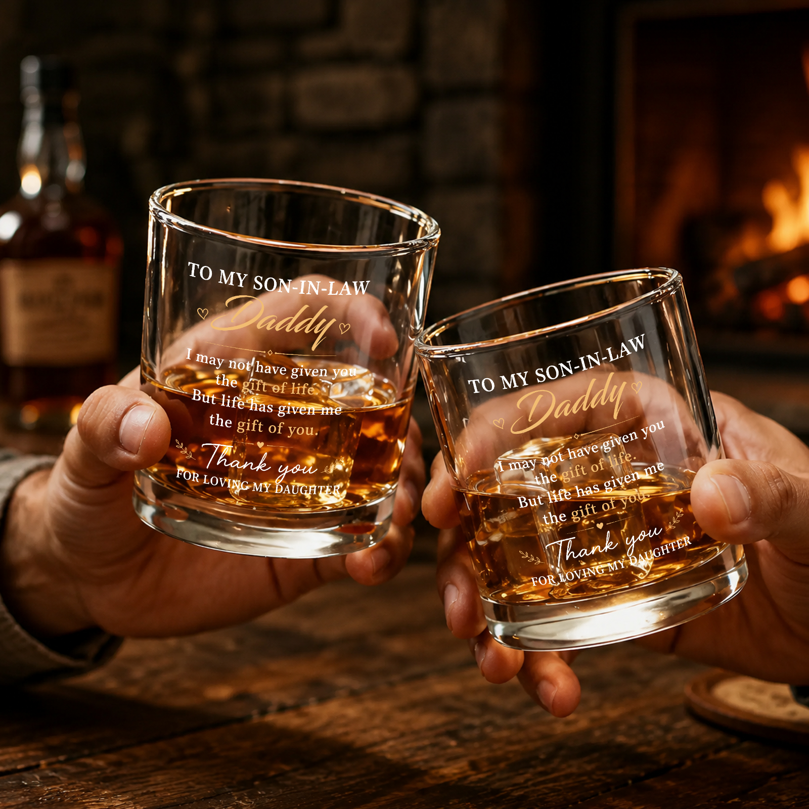 To My Son In Law Whiskey Glass, Personalized Gift for Son In Law