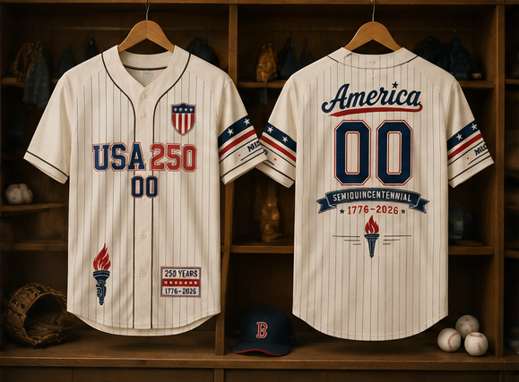 USA 250th Anniversary Baseball Jersey, Custom America 1776 2026 Shirt, Patriotic Gift for Men Women Kids