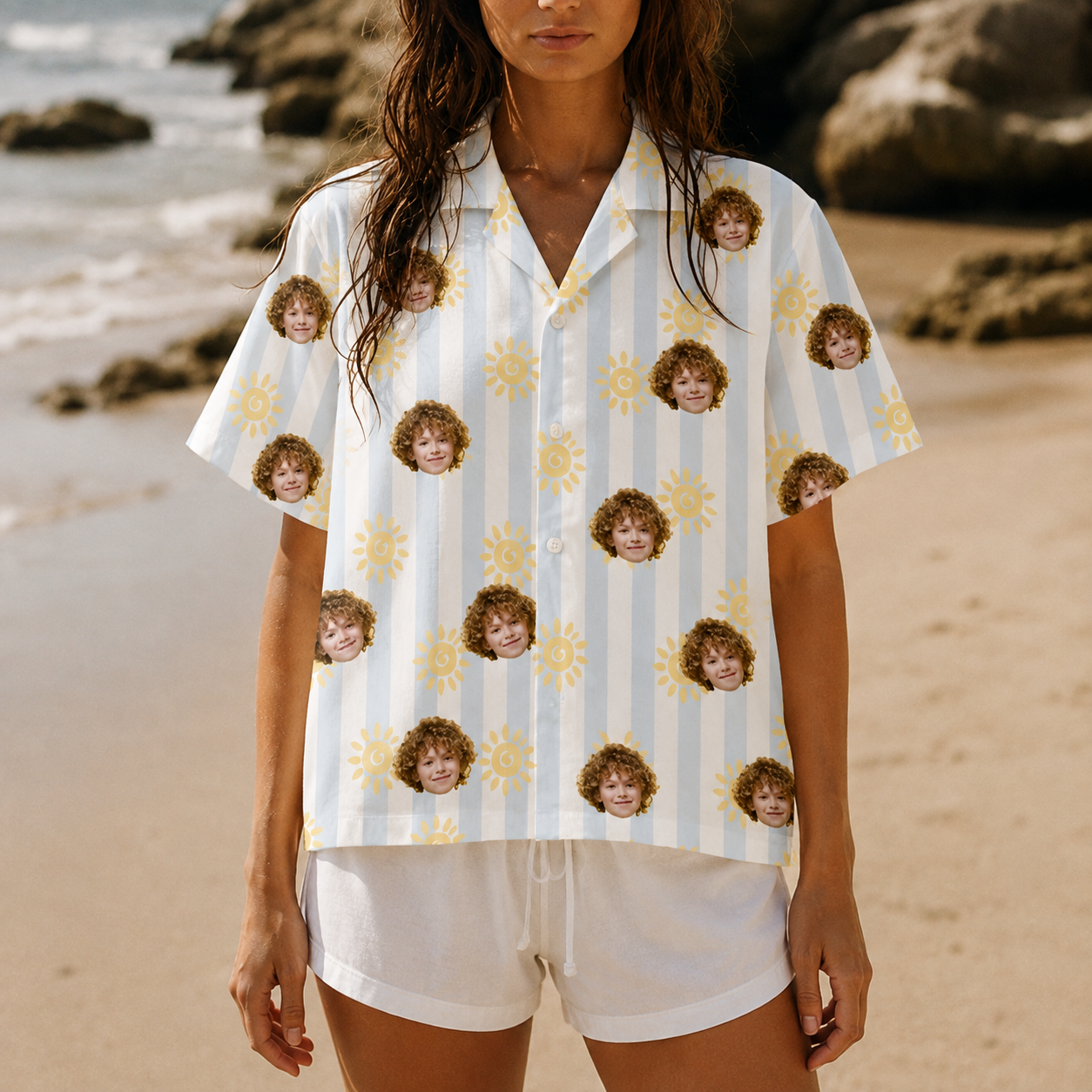 Made for Sunny Memories Hawaiian Shirt – Personalized Face Photo Aloha Shirt, Family & Friends Summer Vacation Outfit