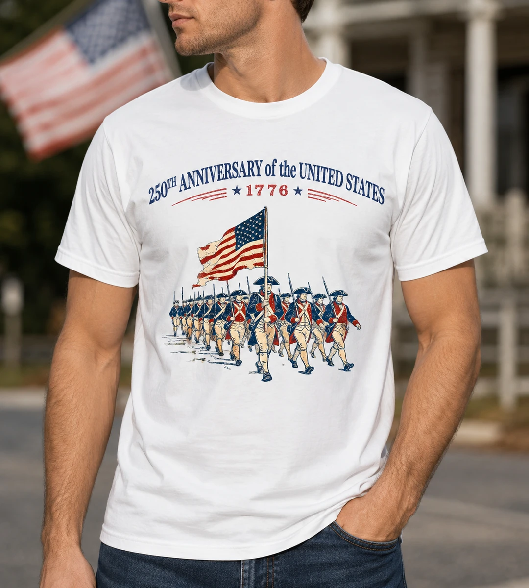 Descendant of Patriots Front & Back Shirt, Custom Name 250 Years USA Shirt, Patriotic 1776 - 2026 Tee, Basic Tee / Sand