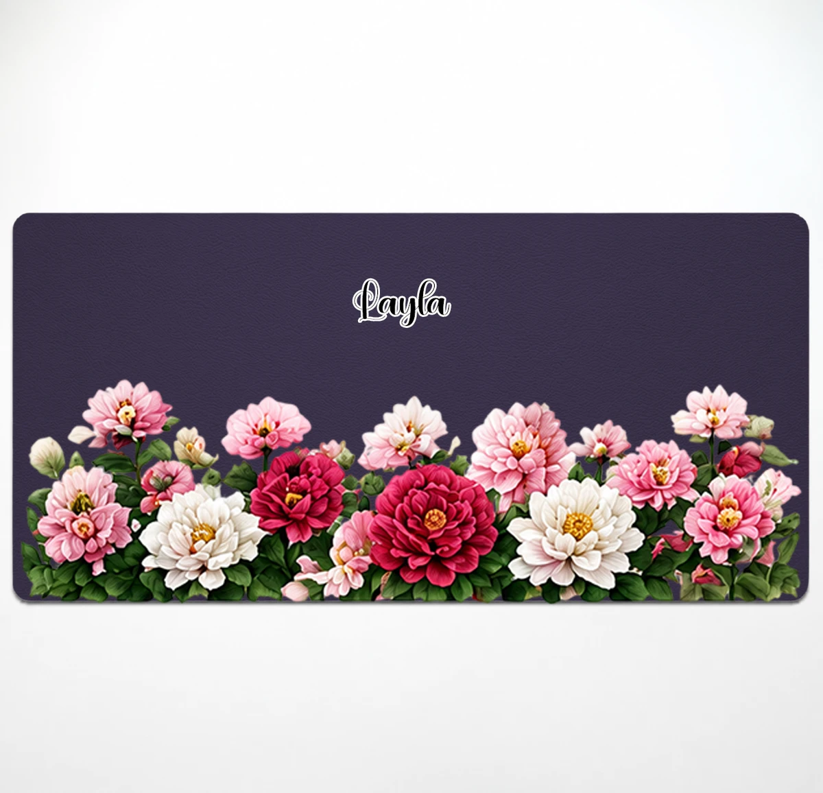 Custom Birth Flower & Name For Her, Coworkers, Friends, Teacher - Personalized Desk Mat
