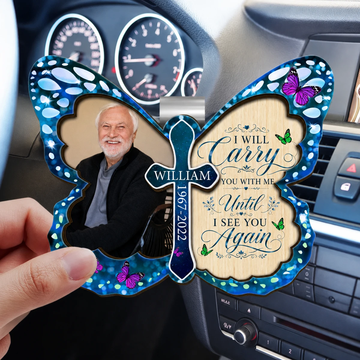 Custom Photo I'm Always With You Memorial - Personalized Custom Shaped Car Visor Clip